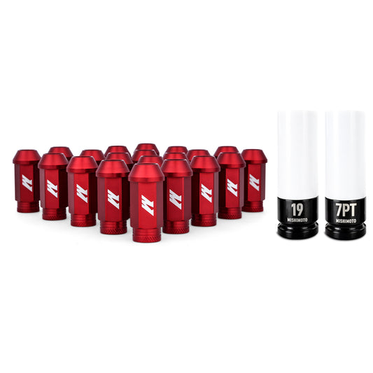 Mishimoto Aluminum Locking Lug Nuts M12x1.5 20pc Set Red - #MMLG-15-20LRD
