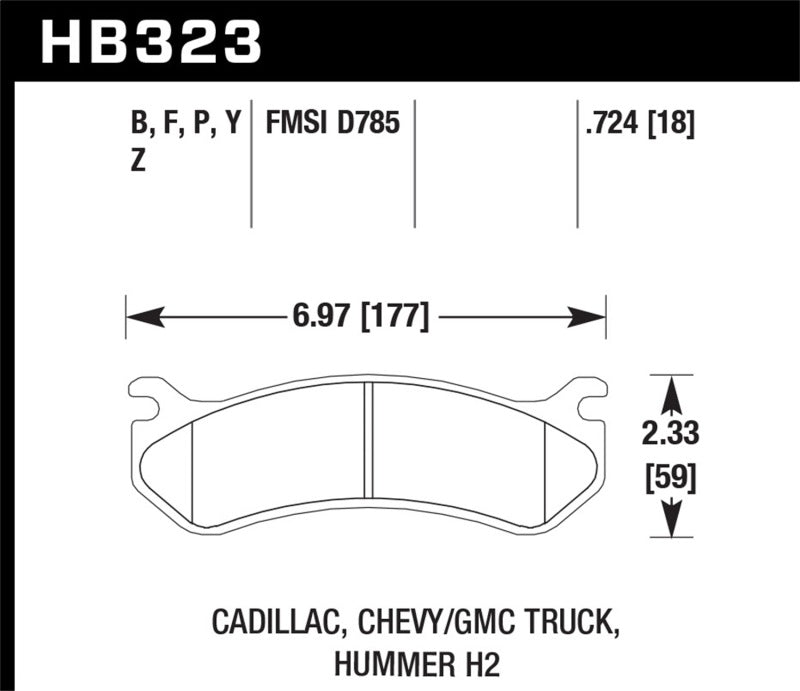 Hawk Performance HB323Y.724 LTS Light Truck and SUV Street Brake Pads