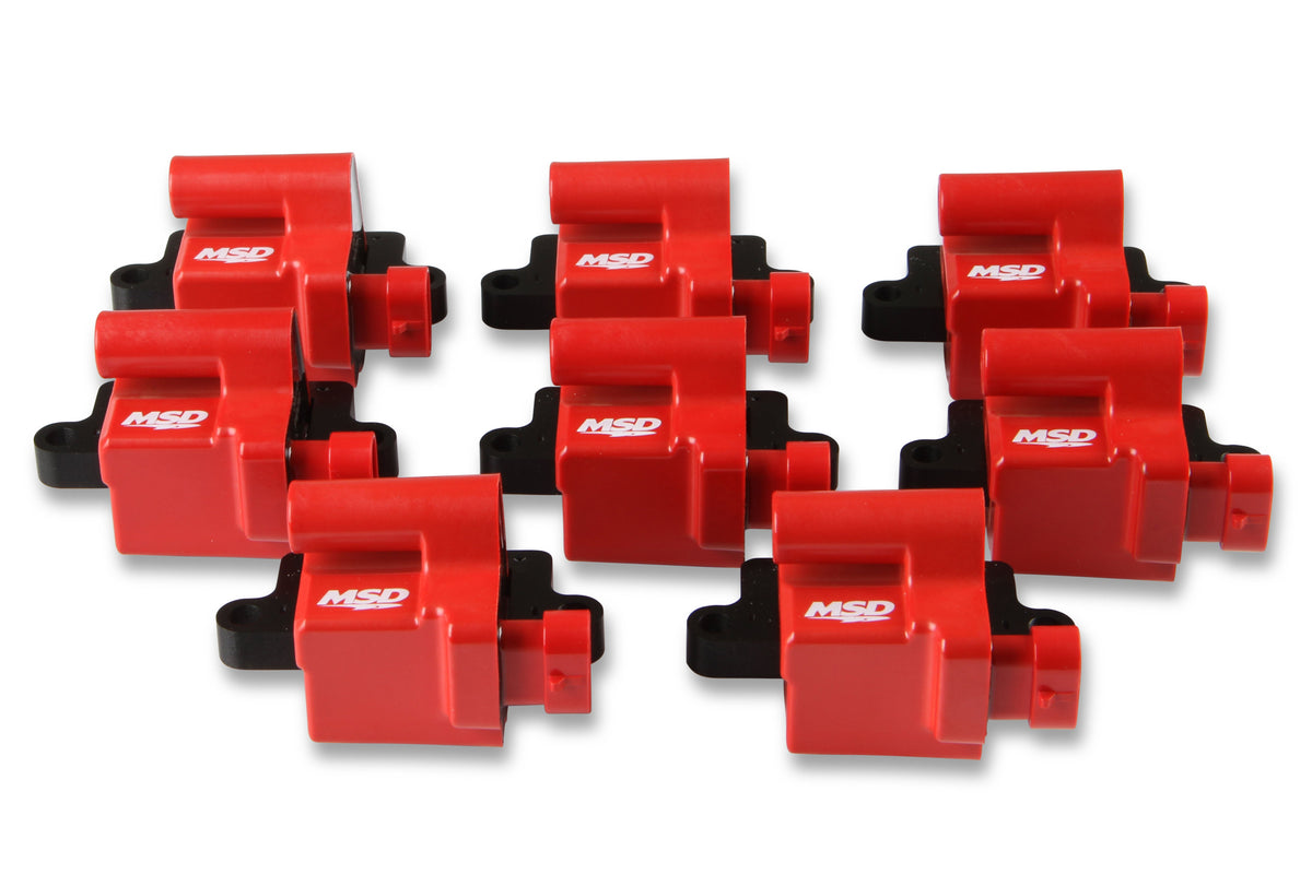MSD 82648 Coil - GM LS Blaster Series - L-Series Truck Engine - Red - 8-Pack