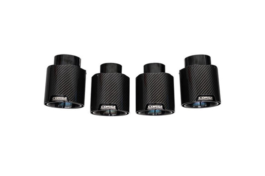 Corsa 20-25 Chevrolet Corvette C8 RWD 4.5in Carbon Fiber Black PVD Tip Kit (For Corsa Exhaust Only)