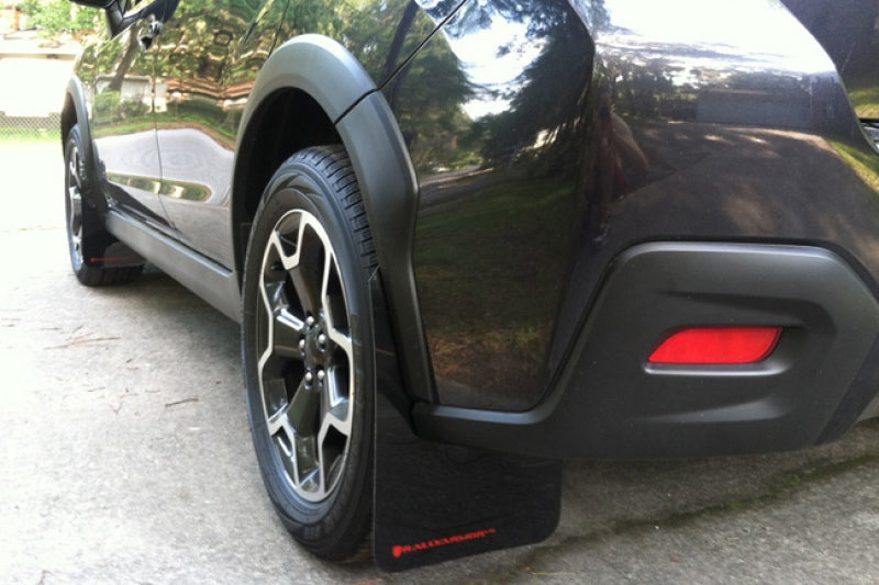 Rally Armor UR Mud Flaps - 2013-2015 Subaru XV Crosstrek, 2016-2017 Subaru Crosstrek - Black/Grey Logo - #MF26-UR-BLK/GRY