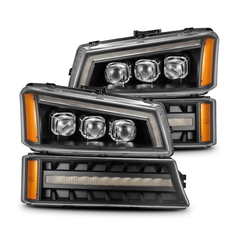 AlphaRex 880256 03-06 Chevrolet Silverado 1500/2500 HD/3500 HD/Avalanche Black NOVA LED Projector Headlights