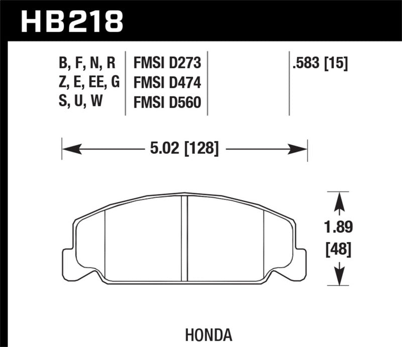 Hawk Performance HB218Z.583 Performance Ceramic Street Brake Pads