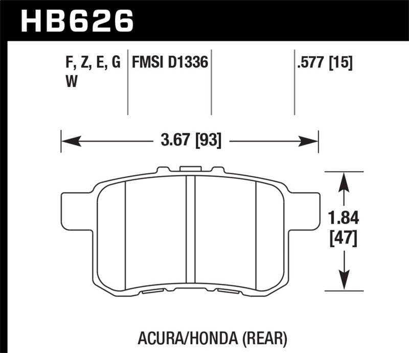 Hawk Performance HB626B.577 HPS 5.0 Street Brake Pads