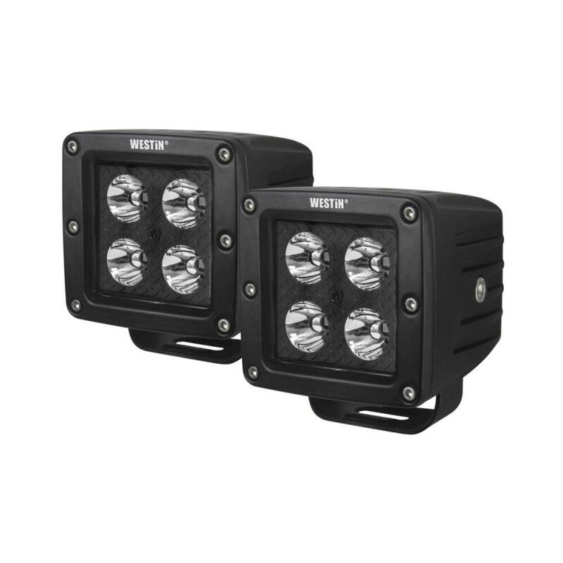 Westin 09-12205B-PR HyperQ LED Auxiliary Lights 3in x 3in cube 20w Flood Black
