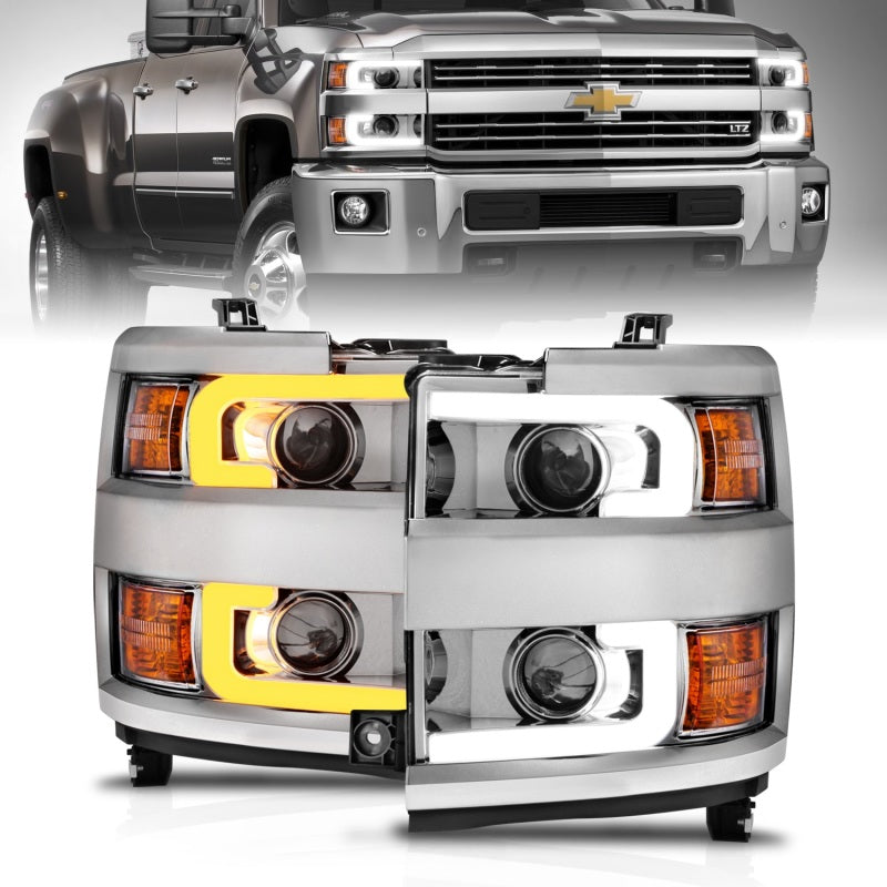 ANZO 2015-2019 Chevrolet Silverado 2500 HD LED Projector Headlights