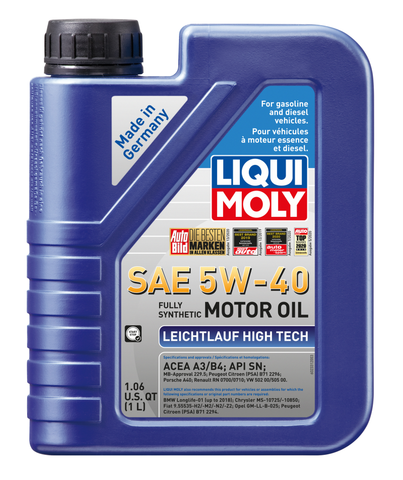 LIQUI MOLY 1L Leichtlauf High Tech Motor Oil SAE 5W-40 (2331) - Pack of 6
