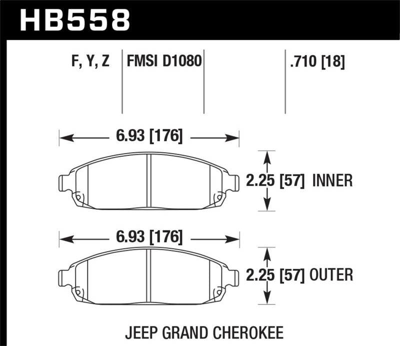 Hawk Performance HB558F.710 HPS Performance Street Brake Pads