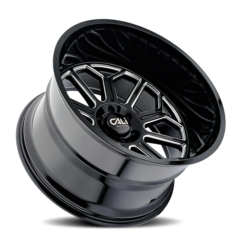Cali Off-Road Auburn 9117 24x14 6x139.7 -76mm Gloss Black Milled Wheel 9117-24483BM