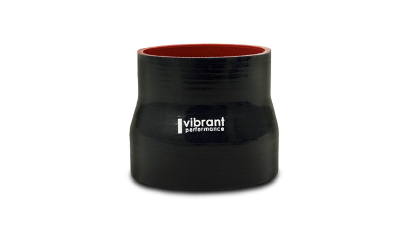 Vibrant 3.5in I.D. x 4.250in I.D. x 4.5in Long 4 Ply Gloss Black Silicone