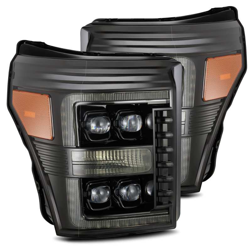 AlphaRex 880147 11-16 Ford F-350 SD NOVA LED Projector Headlights Plank Style Alpha Black w/Activation Light/Sequential Signal