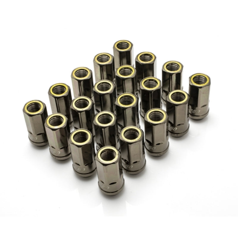 Wheel Mate HR5007TY Muteki HR50 Open End Lug Nuts Titanium Chrome with Yellow Ring M14x1.50