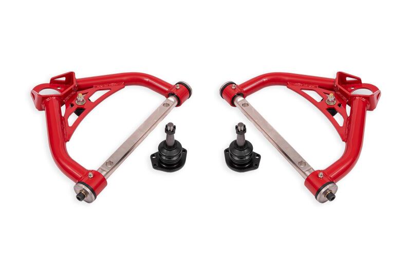 BMR 1970-1981 Chevrolet Camaro Non-Adj. Upper A-Arms with 0.5in Tall Ball Joint (Delrin) - Red