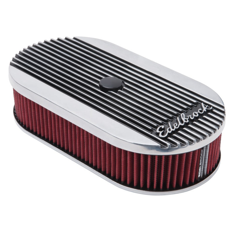 Edelbrock 4273 Elite II Oval Air Cleaner 4-Barrel 2.5 in Red Element Polished