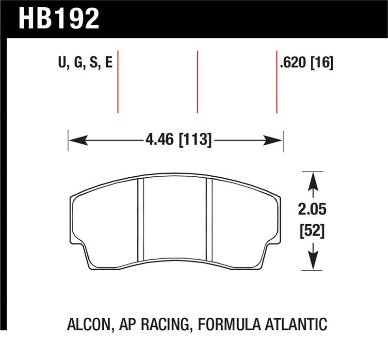 Hawk Performance HB192U.620 DTC-70 Motorsport Brake Pads