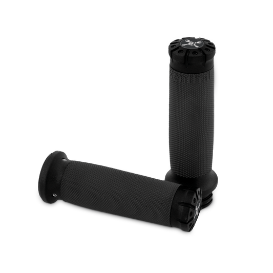 Burly Brand B16-1009TB TBW Hawk Billet Handle Grip Set Textured Black for 2008-2024 Harley-Davidson