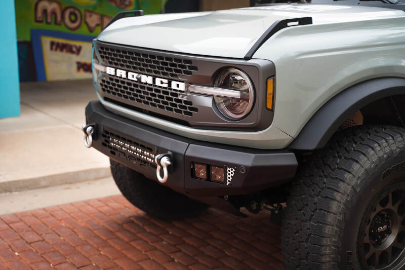 DV8 Offroad 2021+ Ford Bronco Bumper- Accommodates 20in Dual Row Light Bar & (4) 3in Pod Light Mount - #FBBR-03