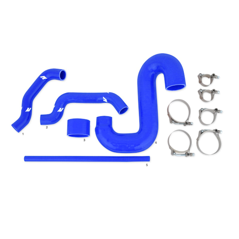 Mishimoto Subaru 02-07 WRX/04-07 STi Top-Mount Intercooler Kit - Powder Coated Silver & Blue Hoses - #MMTMIC-WRX-01SLBL