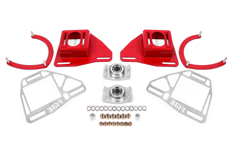 BMR Suspension 82-92 Chevy Camaro Caster/Camber Plates with Lockout Plates - Red