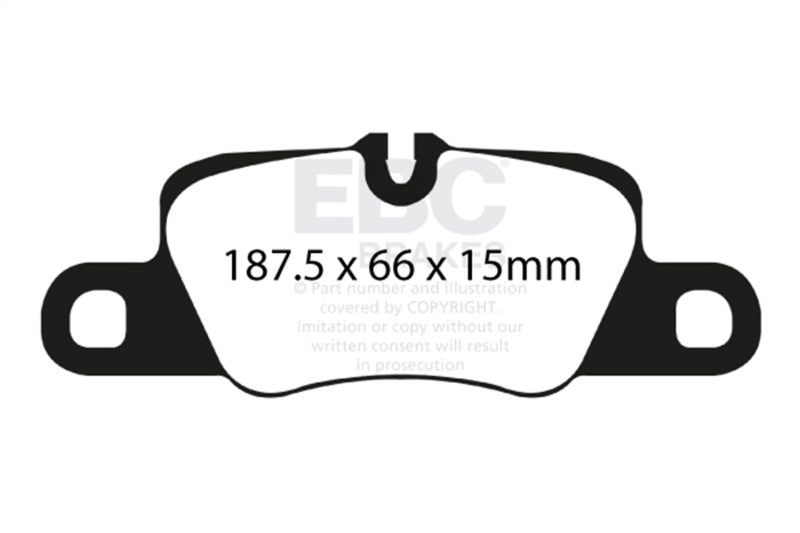 EBC 12-15 Porsche 911 (991) (Cast Iron Rotor only) 3.8 Carrera S Yellowstuff Rear Brake Pads DP41858R