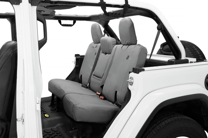Bestop 18-23 Jeep Wrangler JL 4-Door Exc. 4Xe Rear W/O Fold Down Arm Rest Seat Covers (Charcoal)