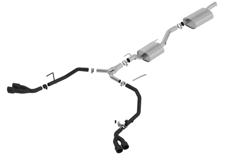 Borla 140814CB 2020 Jeep Gladiator JT 3.6L V6 AT/MT AWD 2.75-2in Touring Catback Ceramic Blk Tailpipe & Tips - #140814CB