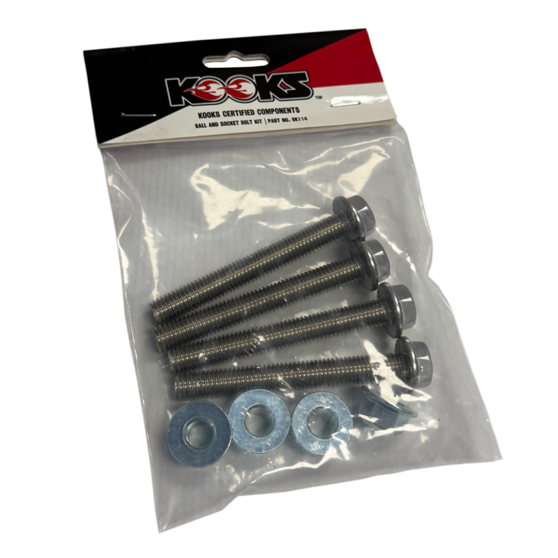 Kooks BK114 Ball and Socket Bolt Kit (4 M10 x 75 Flange Bolts/ 4 M10 Flange Nuts)