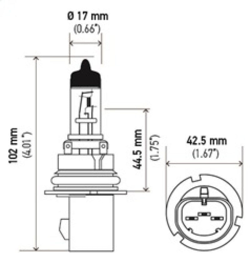 HELLA 9007 HB5 12V 65/55W Halogen Bulb PX29t