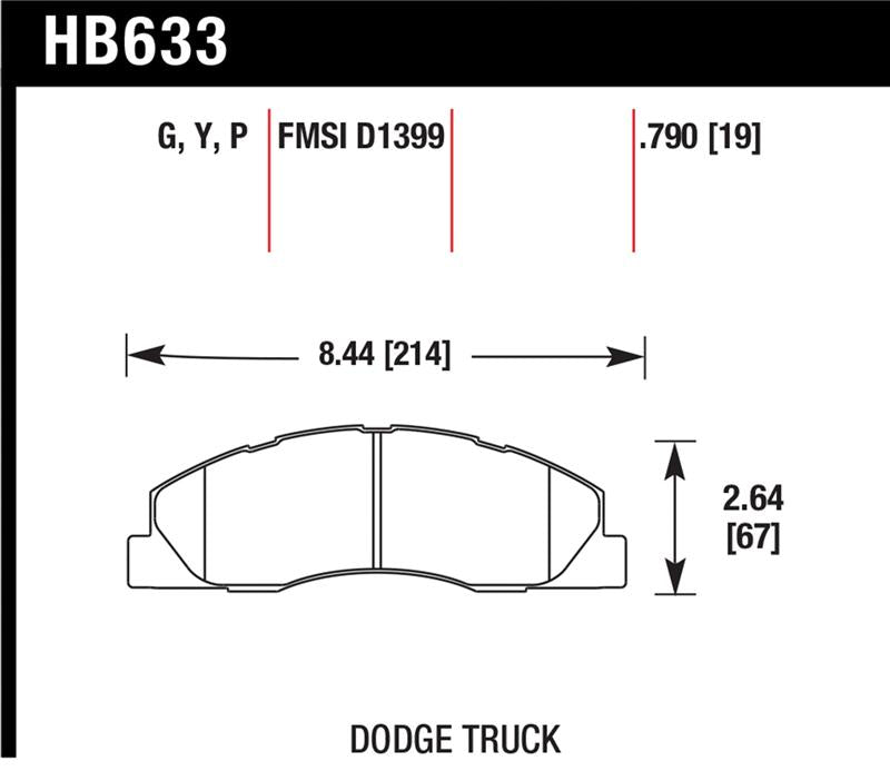 Hawk Performance HB633Y.790 LTS Light Truck and SUV Street Brake Pads