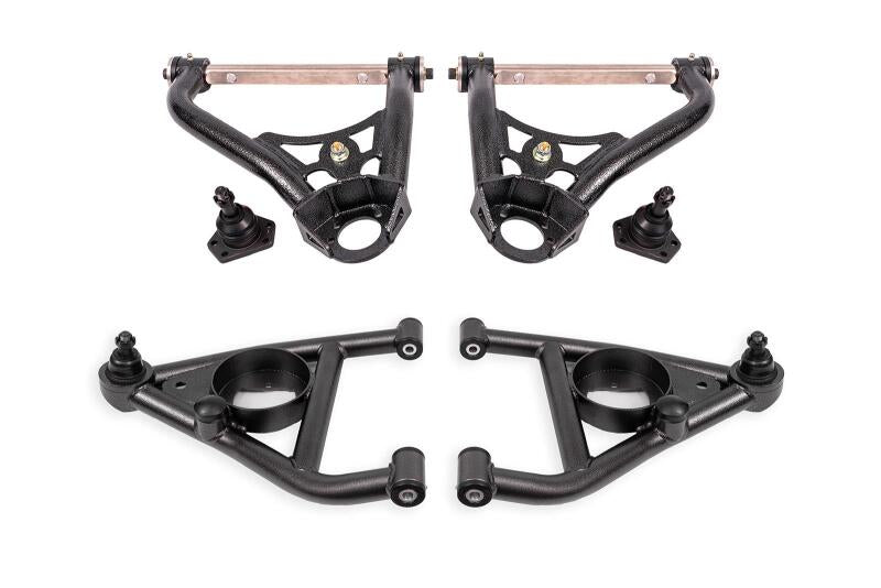 BMR 1967-1969 GM F-Body / 1968-1974 X-Body Non-Adj. Upper & Lower A-Arms (Polyurethane) - Black Hammertone