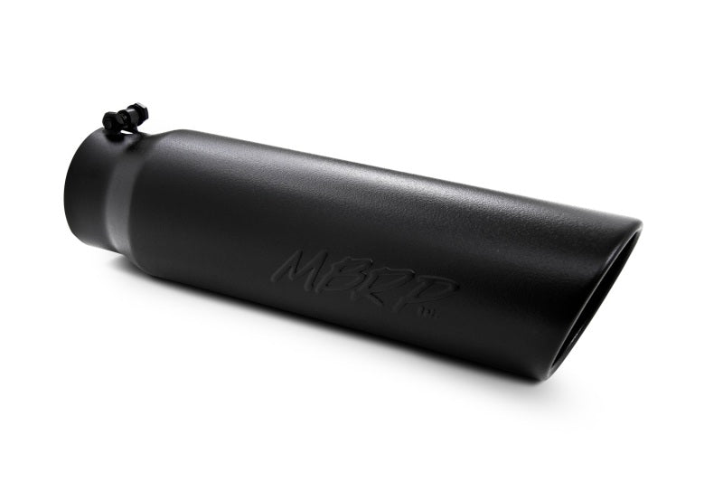 MBRP T5124BLK Black Finish 4in Inlet 18in Length 5in Outer Diameter Angled Rolle...