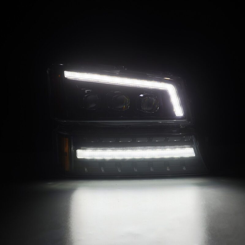 AlphaRex 880254 03-06 Chevrolet Silverado 1500/2500 HD/3500 HD/Avalanche Alpha-Black NOVA LED Projector Headlights