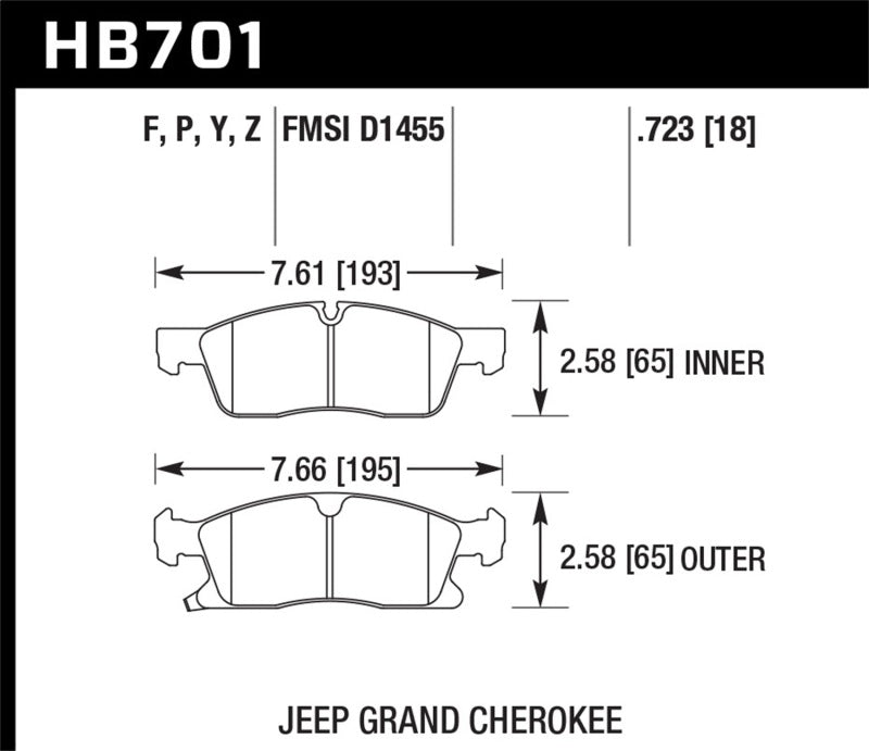 Hawk Performance HB701Y.723 LTS Light Truck and SUV Street Brake Pads
