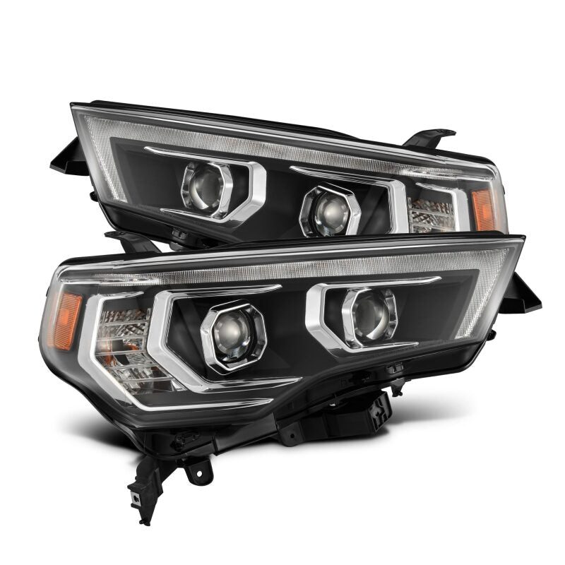 AlphaRex 880814 14-22 Toyota 4Runner PRO-Series Projector Headlights Black with Sequential Signal + DRL