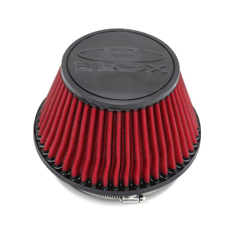 BLOX Racing Shorty Performance 5in Air Filter with 3.5in Velocity Stack and Coupler Kit - Black BXIM-00323-BK