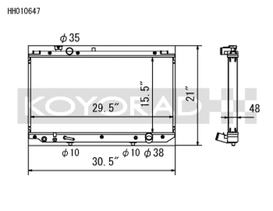 Koyo HH010647 for 97-05 Toyota Aristo / Lexus GS300 Radiator
