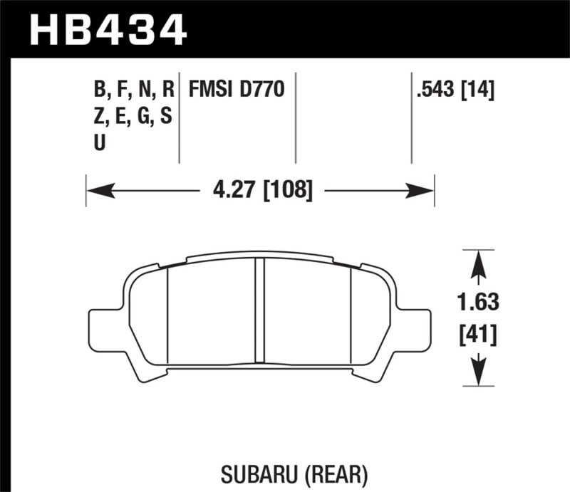 Hawk Performance HB434Z.543 Performance Ceramic Street Brake Pads