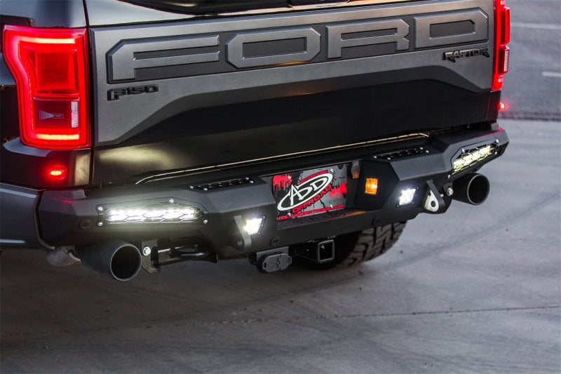 Addictive Desert Designs for 17-18 Ford F-150 Raptor HoneyBadger Rear Bumper w/ 10in SR LED Mounts