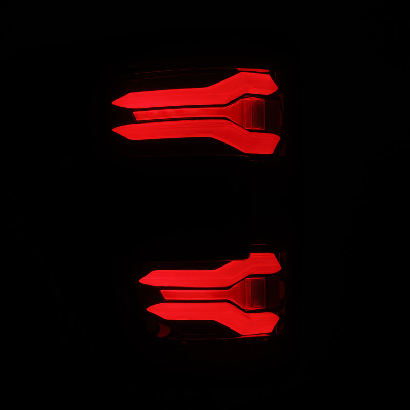 AlphaRex 653050 21-23 Ford F-150 LUXX LED Taillights - Black Red with BLIS
