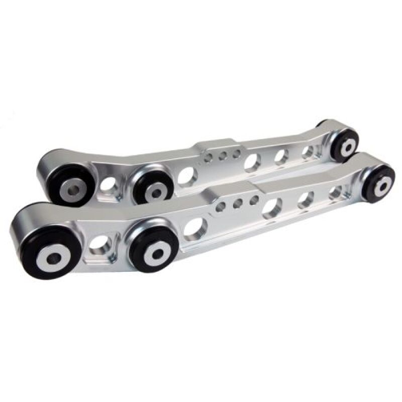 BLOX Racing V2 Billet Rear Lower Control Arms Poly Bushings 1996-2000 Honda Civic - Raw BXSS-21204-RAW-V2