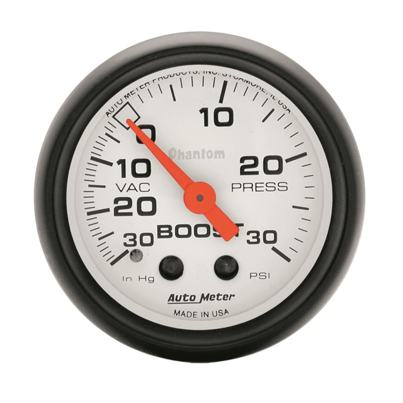AutoMeter 5703 Phantom 52mm 30 PSI Mechanical Boost Gauge