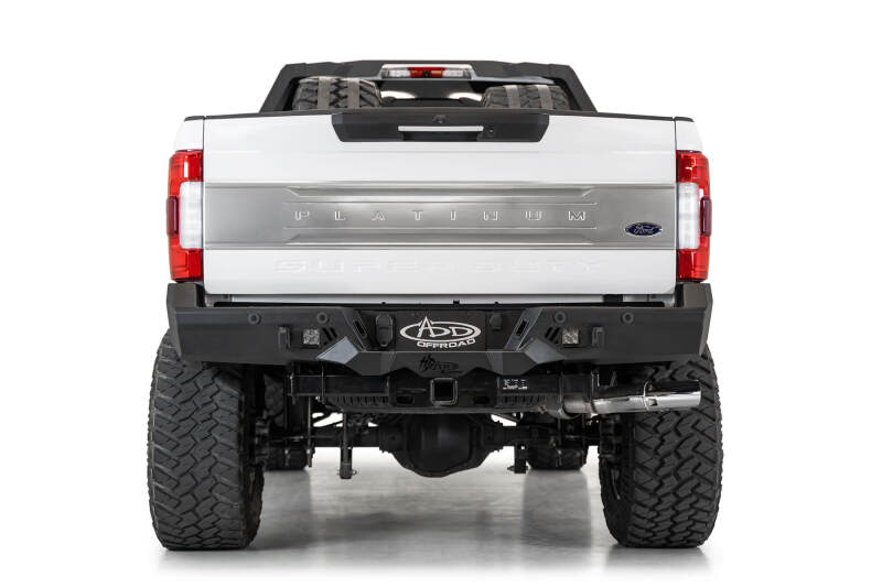 Addictive Desert Designs for 17-20 Ford Super Duty Bomber HD Rear Bumper w/ Mounts Cube Lights