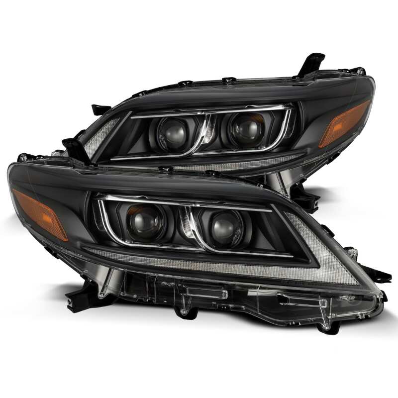 AlphaRex 880766 11-21 Toyota Sienna LUXX LED Projector Headlights Plank Style Black with Sequential Signal/DRL