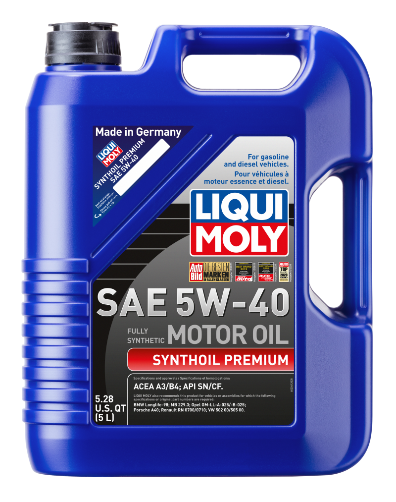 LIQUI MOLY 5L Synthoil Premium Motor Oil SAE 5W-40 (2041) - Pack of 4