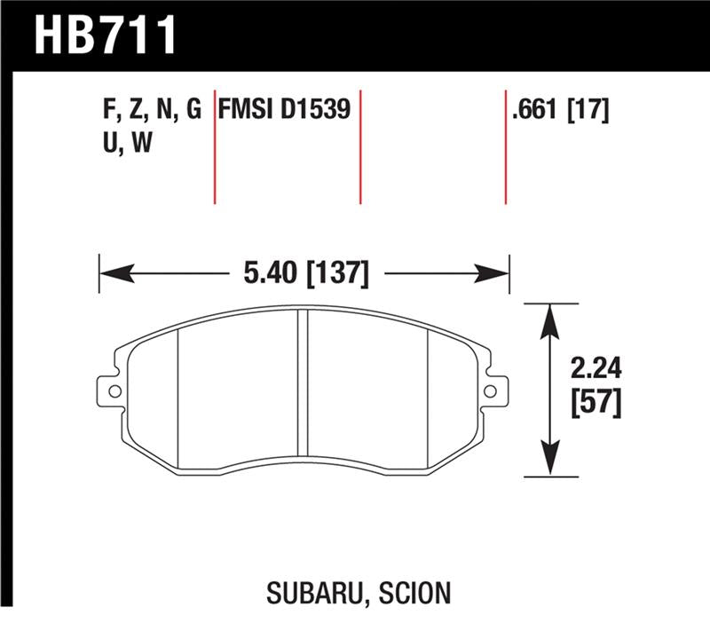 Hawk Performance HB711F.661 HPS Performance Street Brake Pads