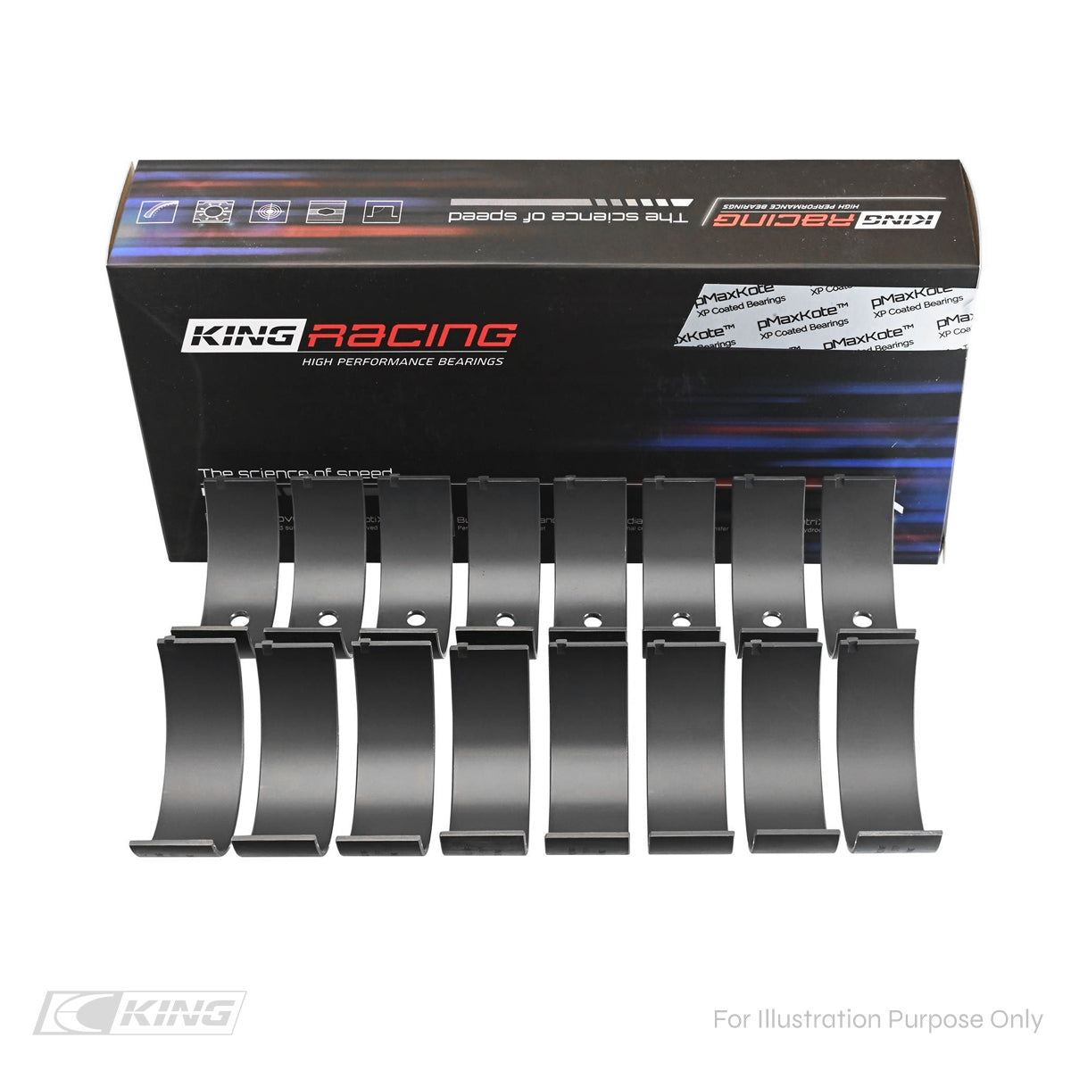 King Chevrolet SBC 307CI 350CI & GEN III/IV Narrow, Dowel Hole Racing Connecting Rod Bearings CR 807HPNDSTDX - Fits Chevrolet, GMC, Pontiac