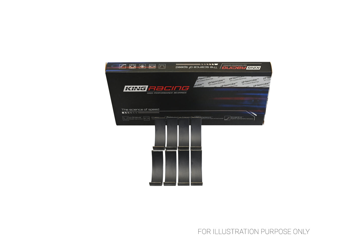 King Coated Connecting Rod Bearings Honda Racing K-Series K20 K24 (Except A3) CR4542XPC-STD - Fits Honda, Acura