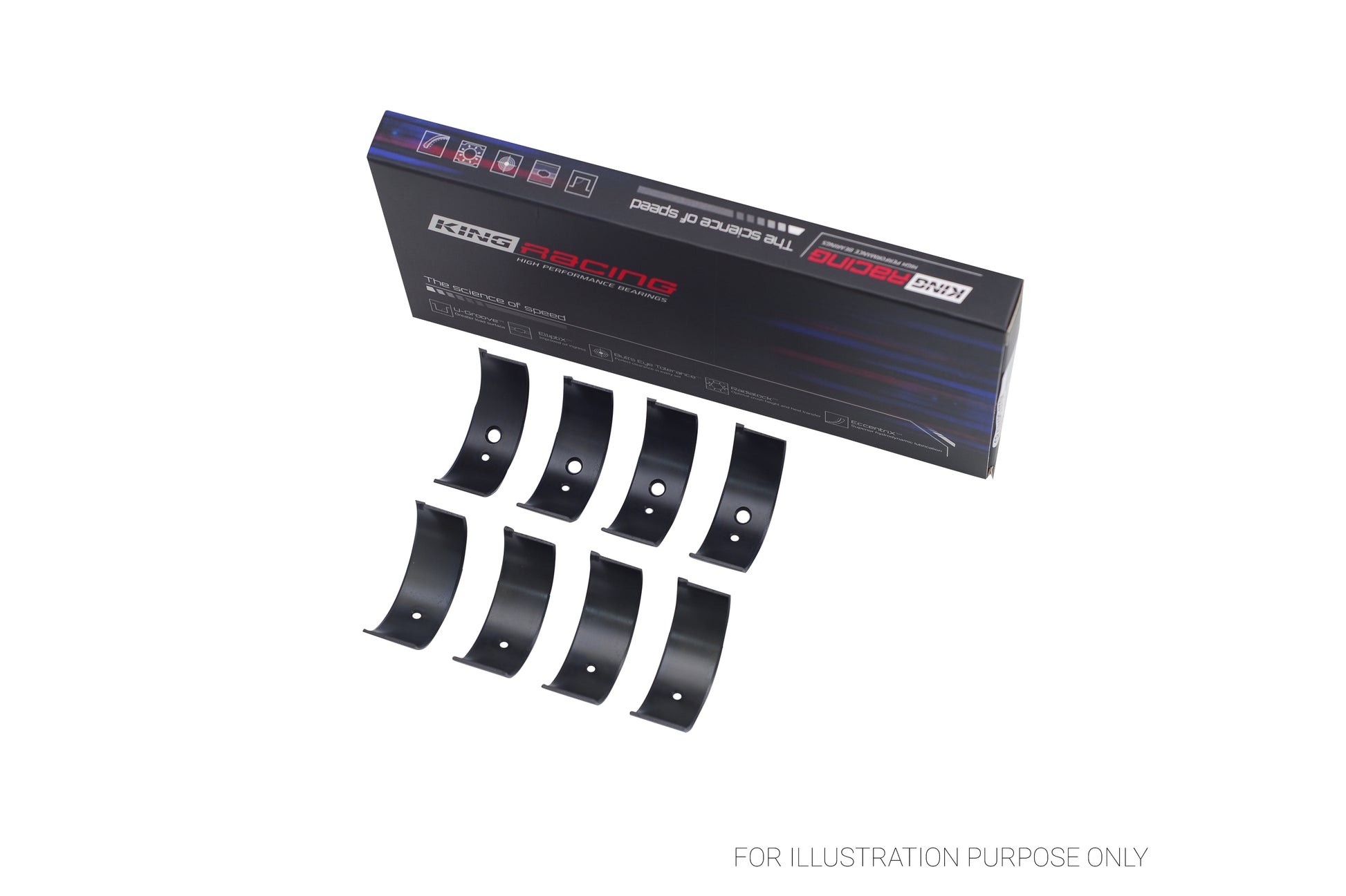 King Racing Connecting Rod Bearings for Honda B17A B18A B18B B20B F20B CR 439XPC0.25 - Fits Honda, Acura, Isuzu