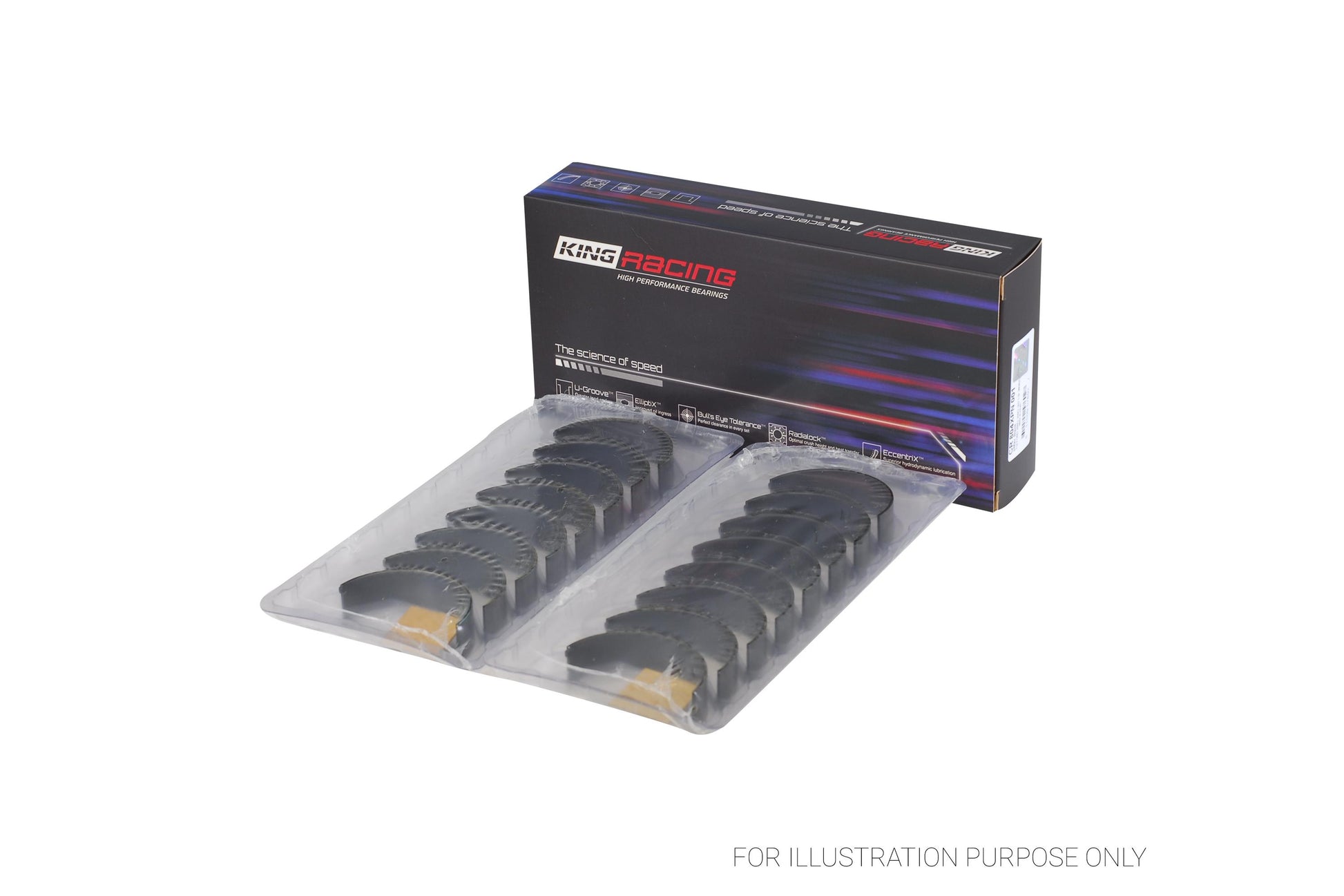 King Ford 260CI 289CI 302 5.0L WINDSOR Racing Tri-metal Rod Bearing Set CR 804XPN-STD - Fits Ford, Mercury, Lincoln