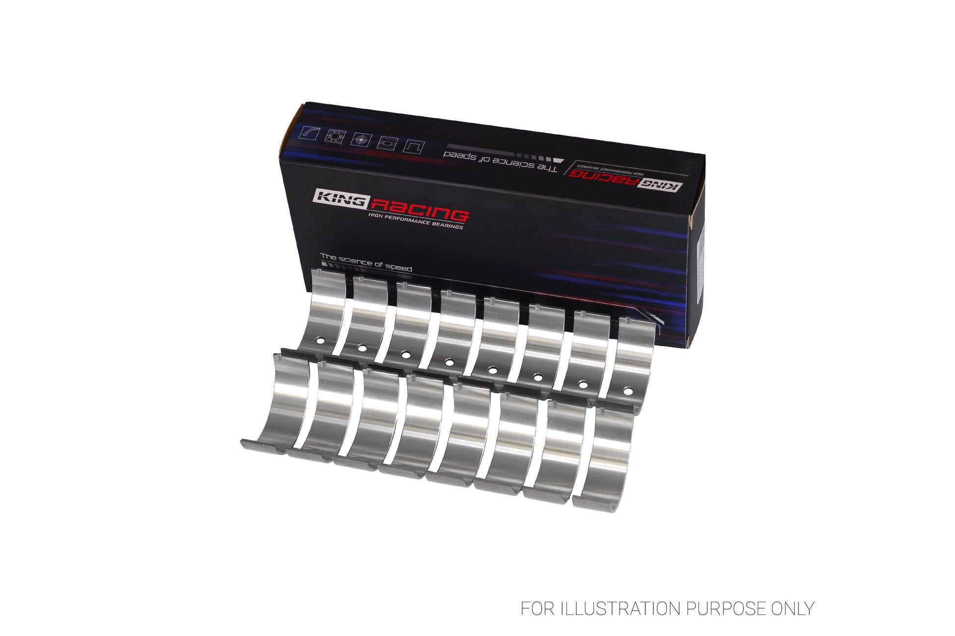 King Chevrolet SBC GEN III/IV LS 4.8, 5.3, 5.7, 6.2 Narrow Racing Connecting Rod Bearings CR 807HPN010X - Fits Chevrolet, GMC, Pontiac